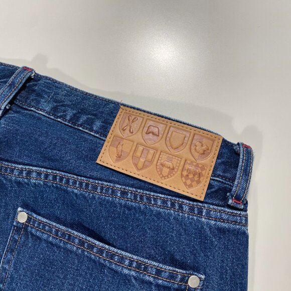 JW.Anderson x Uniqlo Crest Logo Straight Leg medium wash Jeans mens size 33x28.5 - Picture 5 of 7